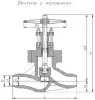 Клапан запорный проходной сальниковый Т-107б DN 50 мм PN 100 кгс/см2
